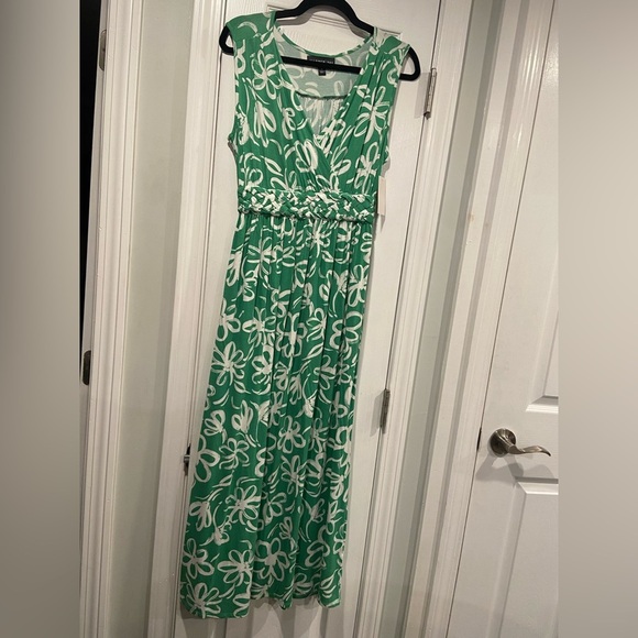 NWT Harper 241 Size S Green Wrap Top Braided Elastic Waist Sleeveless Maxi Dress - Picture 1 of 12